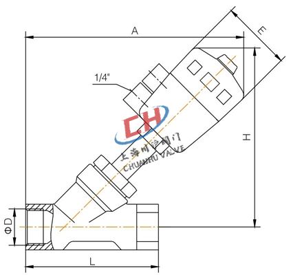 P2氣動內(nèi)螺紋角座閥結(jié)構(gòu)圖